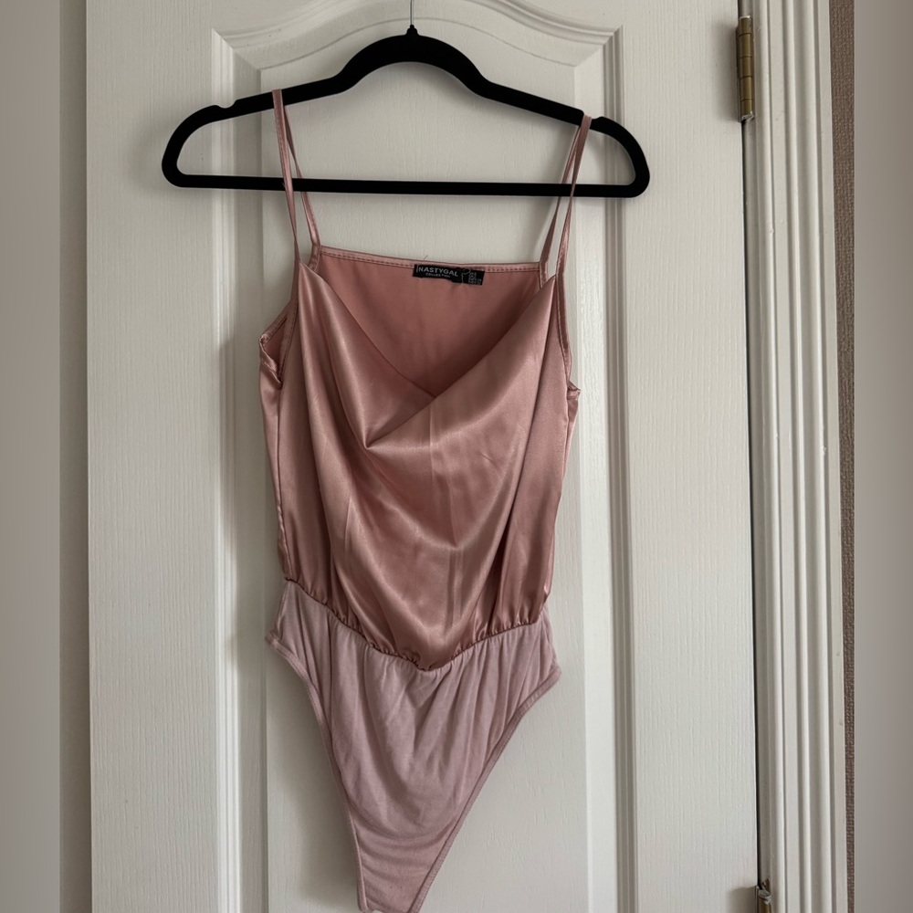 Nasty Gal Blush Satin Top